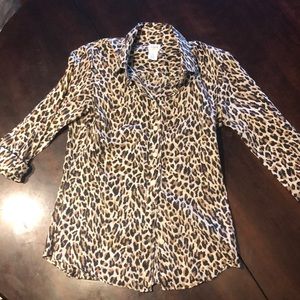 Leopard print button down shirt